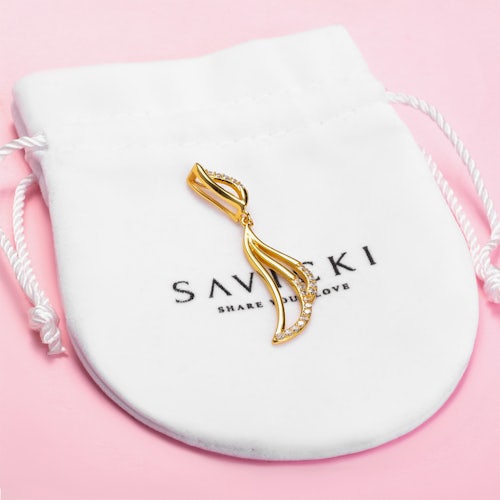 Zawieszka Savicki: srebrna pozłacana, cyrkonie